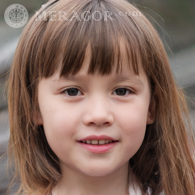 Beautiful face of little girl brown hair Faces of small girls Europeans Russians Small girls