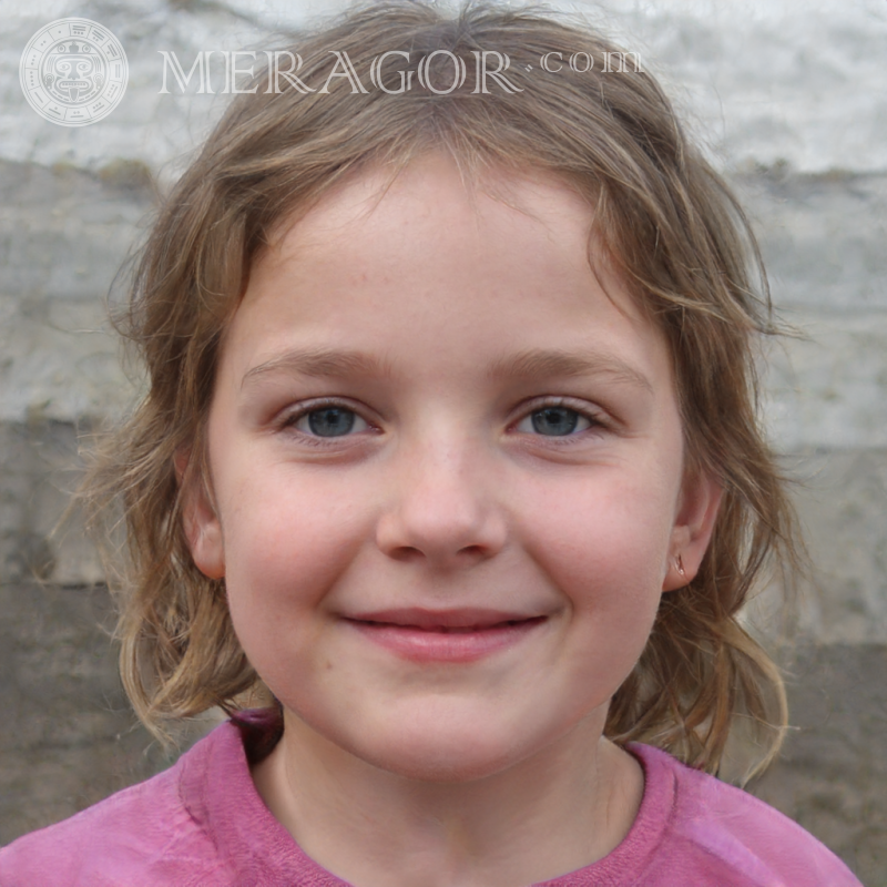 Beautiful photo of a smiling girl's face Faces of small girls Europeans Russians Small girls