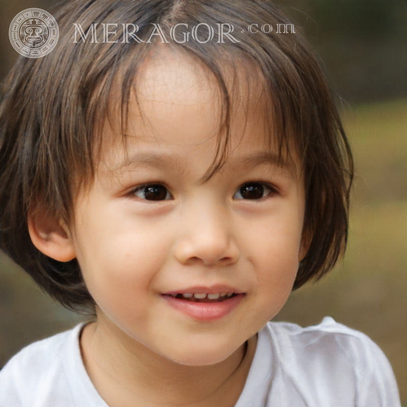 Schönes Gesichtsfoto eines kleinen asiatischen Mädchens Gesichter von kleinen Mädchen Europäer Russen Maedchen