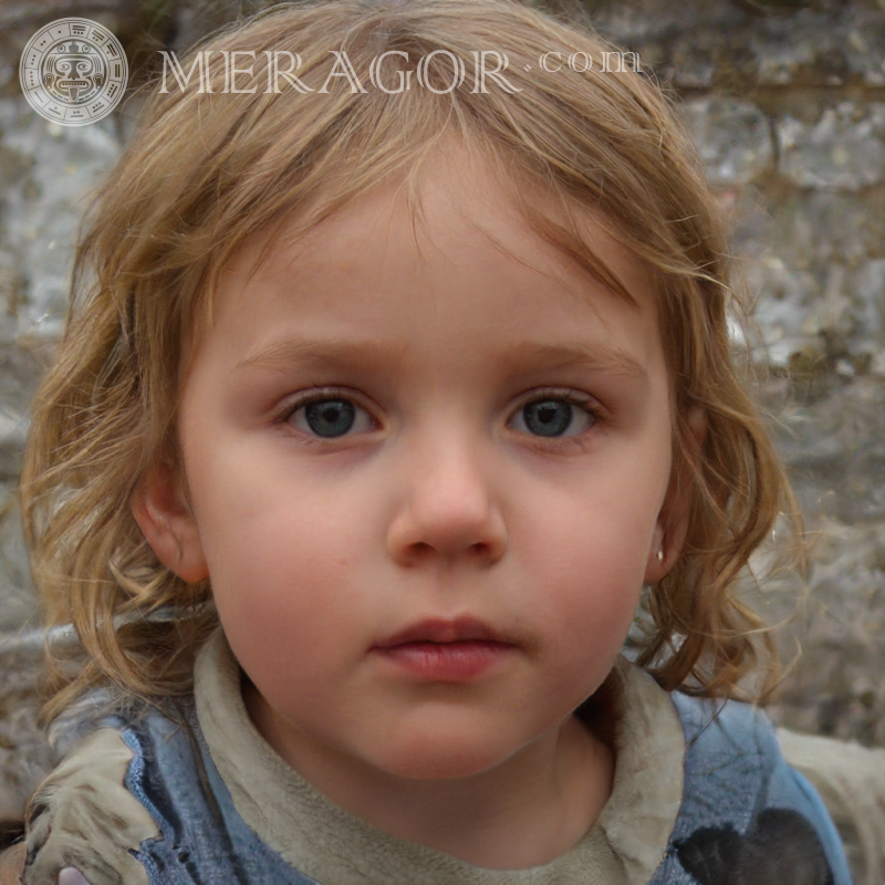 Beautiful photo of the face of a little asian slavic girl Faces of small girls Europeans Russians Small girls