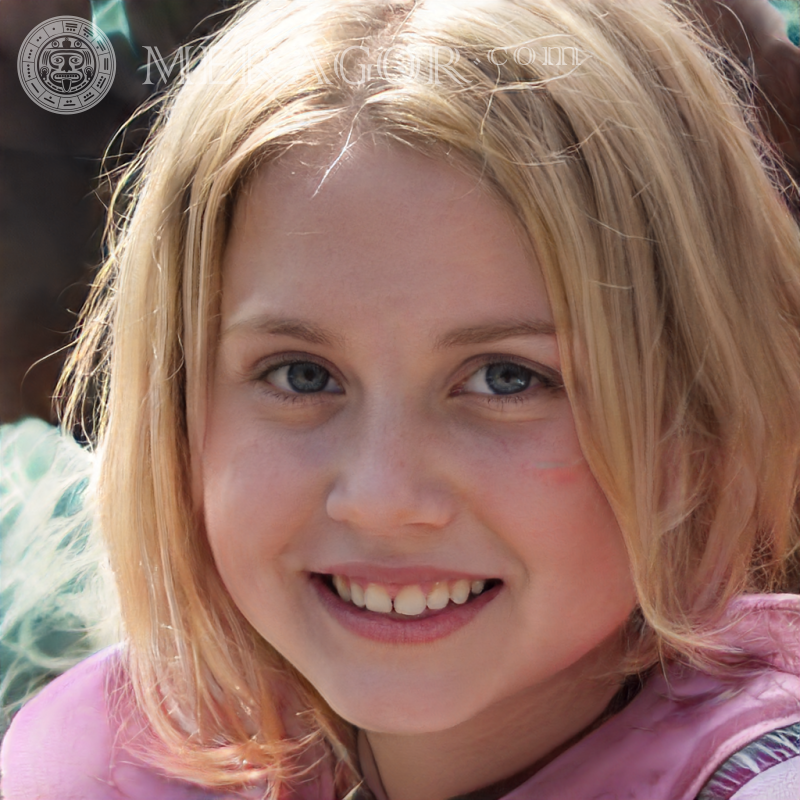 Schönes Foto vom Gesicht eines Mädchens ist cool Gesichter von kleinen Mädchen Europäer Russen Maedchen