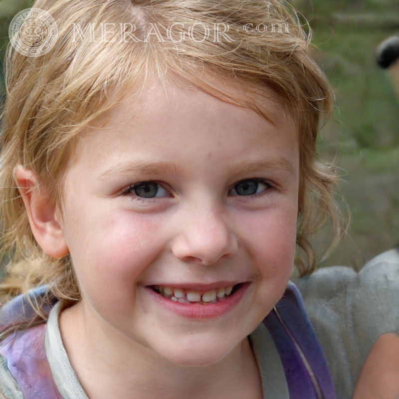 Beautiful faces of little girls with blond hair Faces of small girls Europeans Russians Small girls