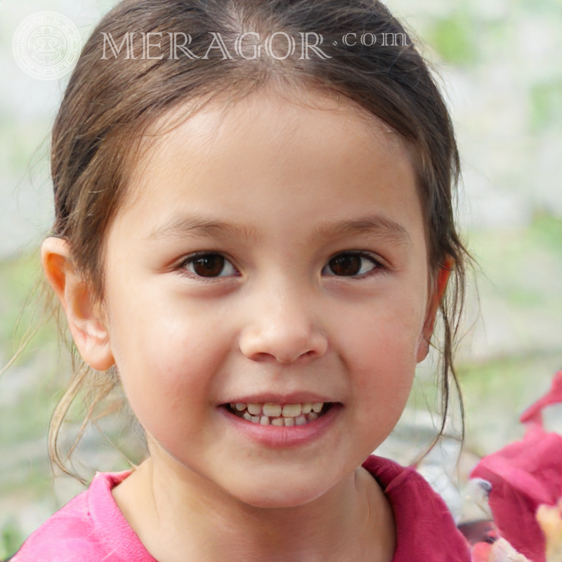 Foto eines kleinen Signapur-Mädchens Gesichter von kleinen Mädchen Europäer Russen Maedchen