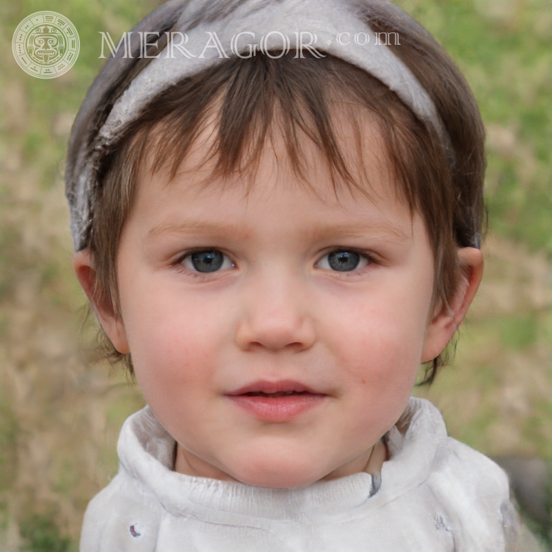 Funny baby photo on avatar Faces of small girls Europeans Russians Small girls