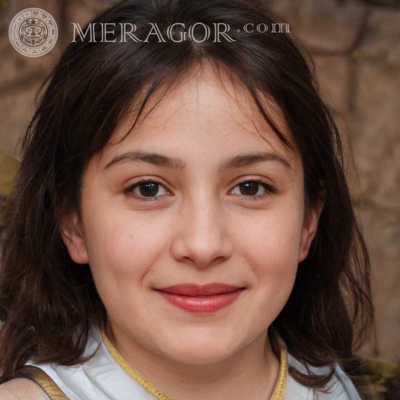 Schönes Foto vom Gesicht eines 15-jährigen Mädchens Gesichter von kleinen Mädchen Europäer Russen Maedchen