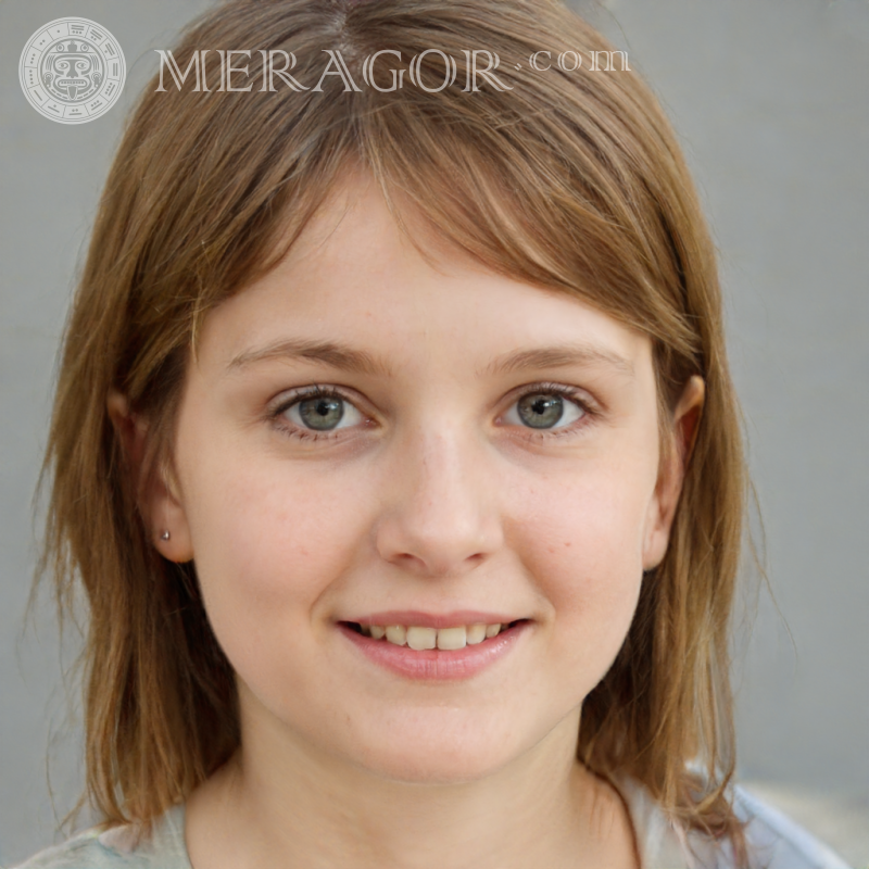Beautiful photo of the face of a girl 14 years old Faces of small girls Europeans Russians Small girls