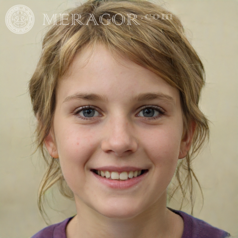 Schöne Fotos von fröhlichen Mädchen Gesichter von kleinen Mädchen Europäer Russen Maedchen