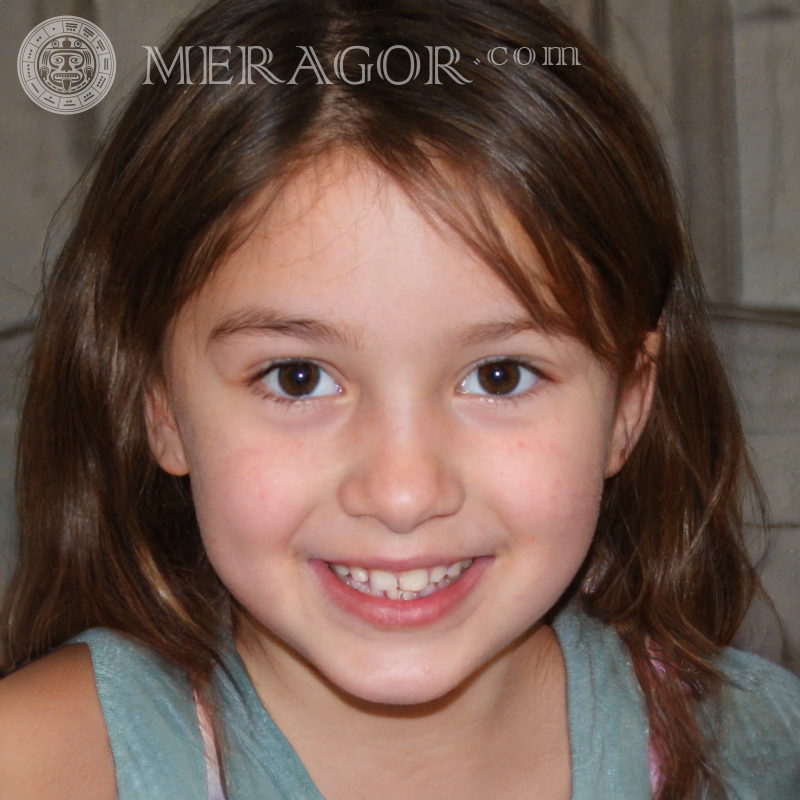 Photo of a little cute girl Faces of small girls Europeans Russians Small girls