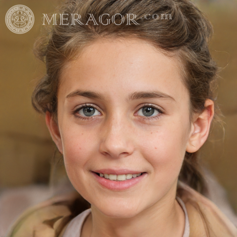 Foto eines schönen Mädchengenerators Gesichter von kleinen Mädchen Europäer Russen Maedchen