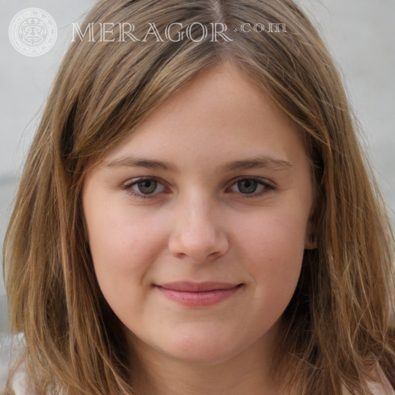 Beautiful photo of a European girl Faces of small girls Europeans Russians Small girls