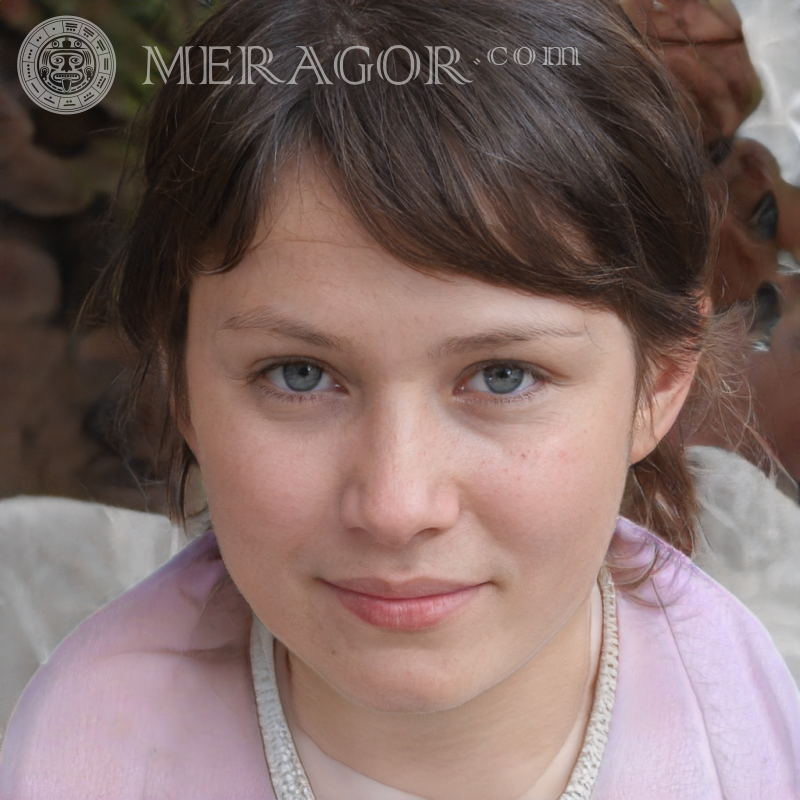 Portrait of a girl on avatar 12 years old Faces of small girls Europeans Russians Small girls