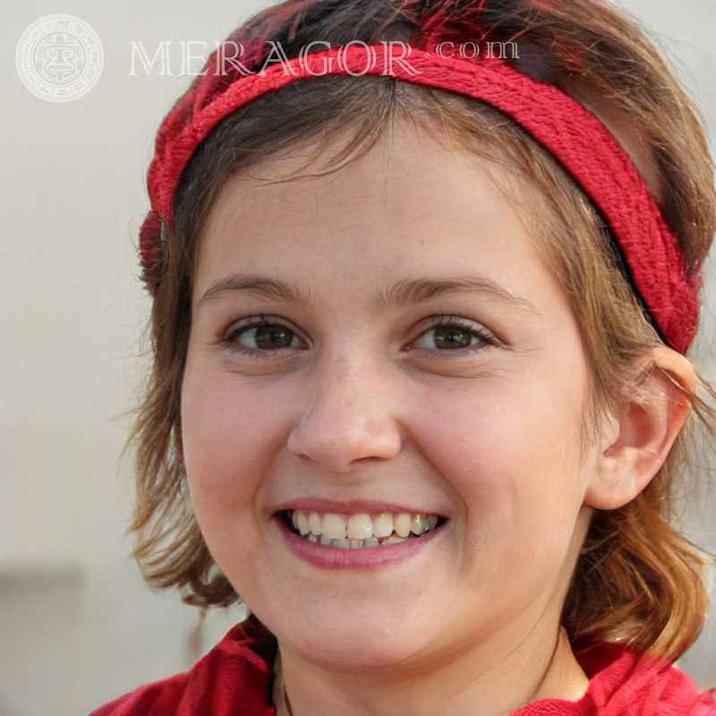 Télécharger la photo visage de fille en rouge Visages de petites filles Européens Russes Petites filles