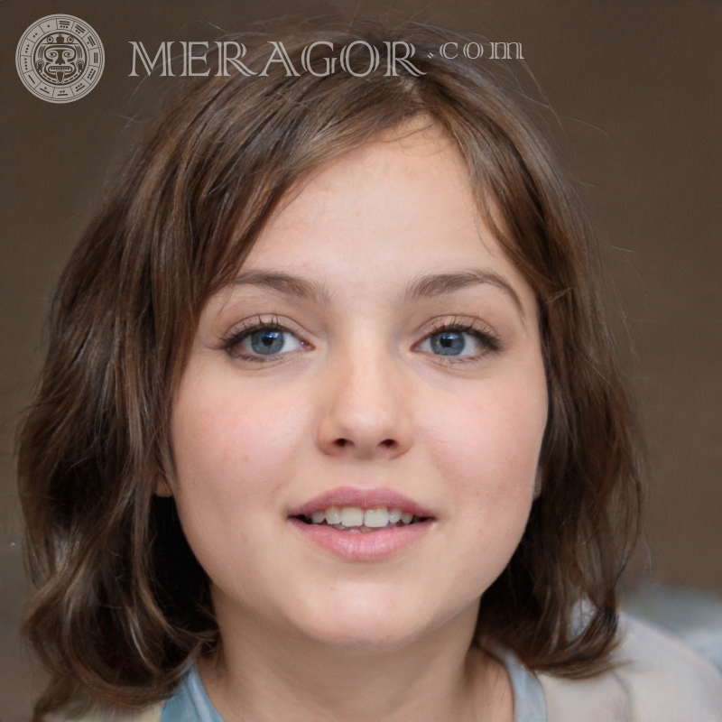 Beautiful faces of surprised girls Faces of small girls Europeans Russians Small girls
