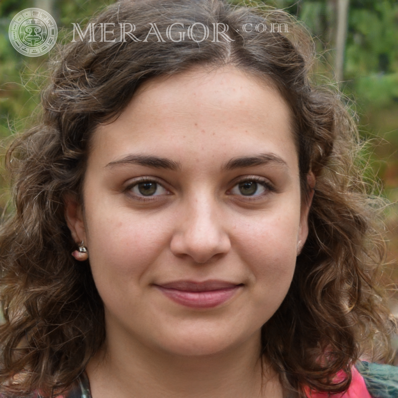El rostro de una mujer estadounidense en un avatar. Rostros de niñas pequeñas Europeos Rusos Niñas