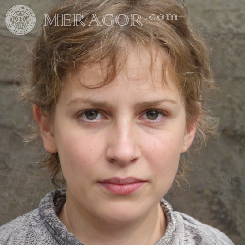 Faces of fair-haired girls on an avatar Faces of small girls Europeans Russians Small girls