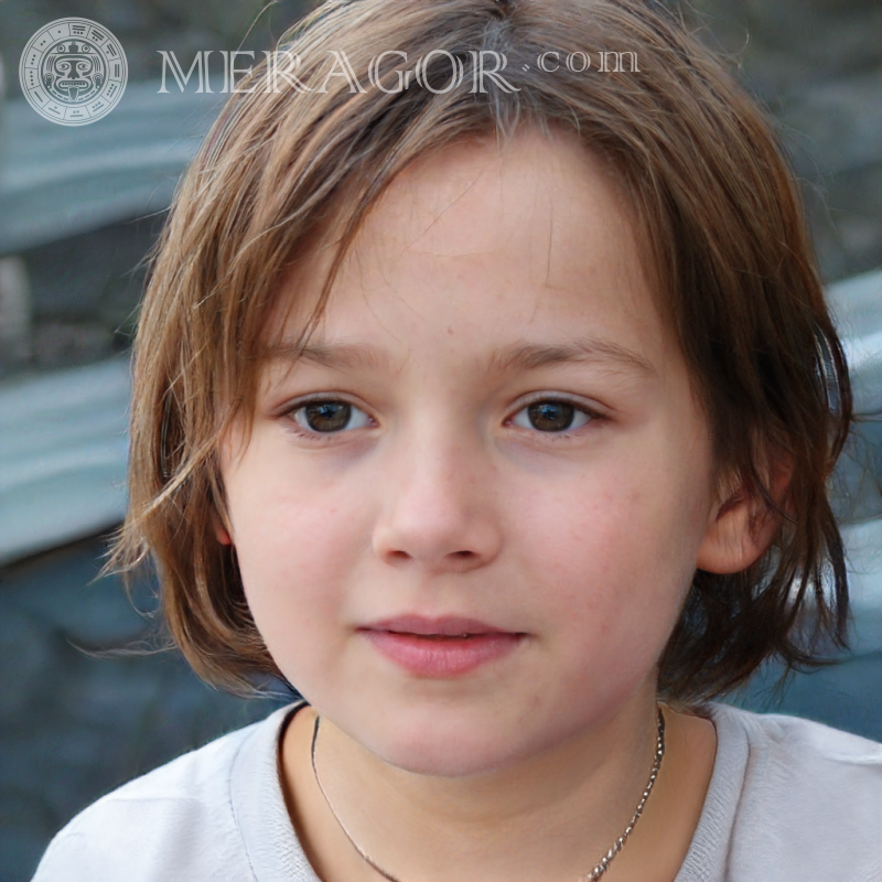 Portrait of a brown-haired girl Faces of small girls Europeans Russians Small girls