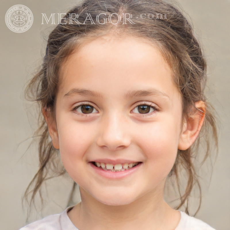 Portrait of a little beautiful girl Faces of small girls Europeans Russians Small girls