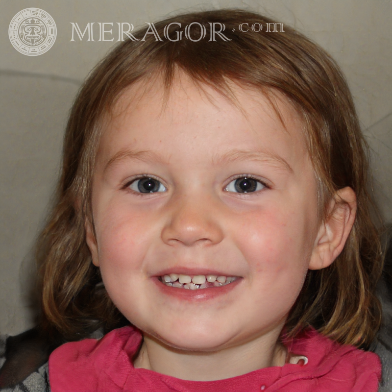 Porträt eines kleinen Mädchens auf einem Konto Gesichter von kleinen Mädchen Europäer Russen Maedchen