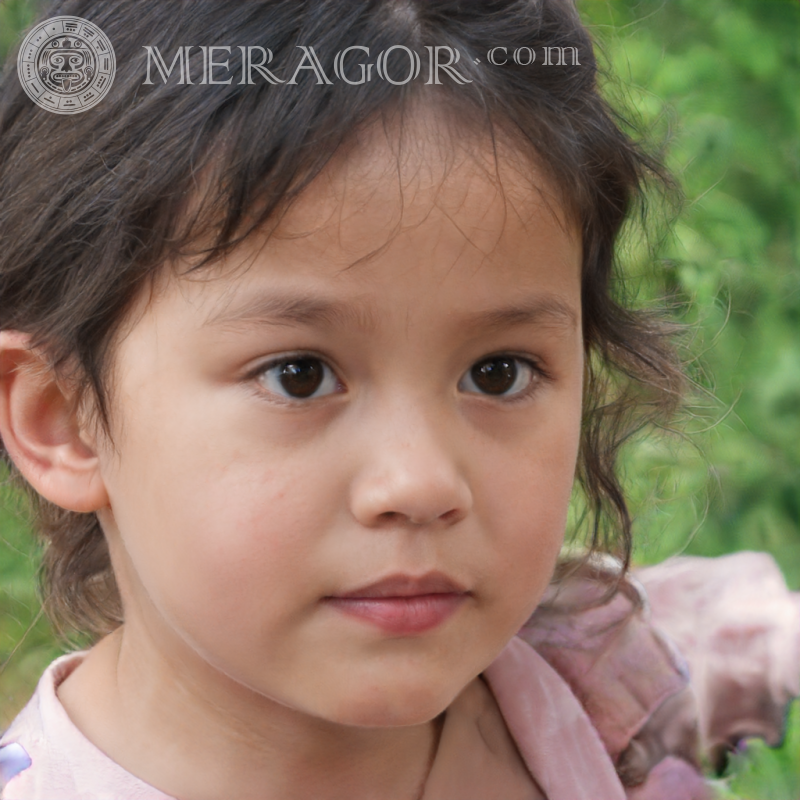 Portrait of a little Vietnamese girl Faces of small girls Europeans Russians Small girls