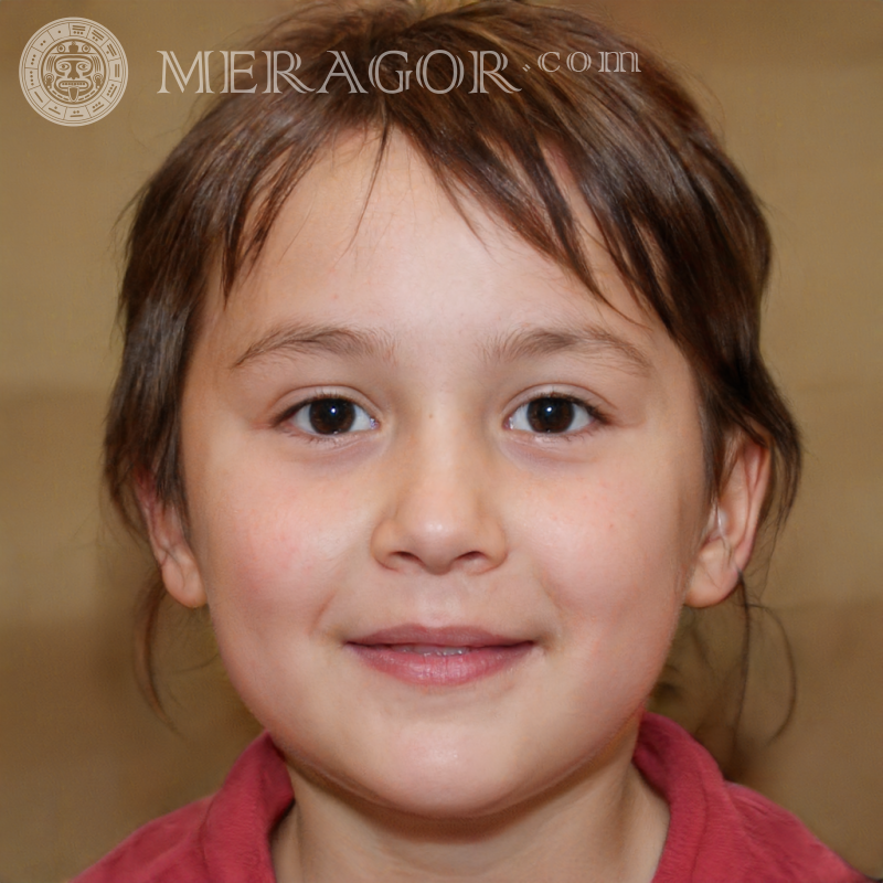 Porträt eines kleinen Mädchens auf einem Avatar, wie man es erstellt Gesichter von kleinen Mädchen Europäer Russen Maedchen
