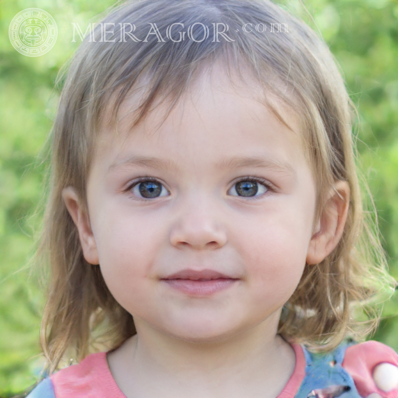 Portrait of a little girl in nature download Faces of small girls Europeans Russians Small girls