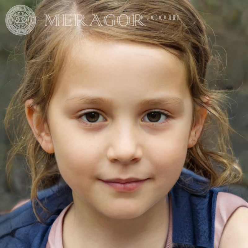 Retrato de uma menina em um avatar para registro Rostos de meninas Europeus Russos Meninas