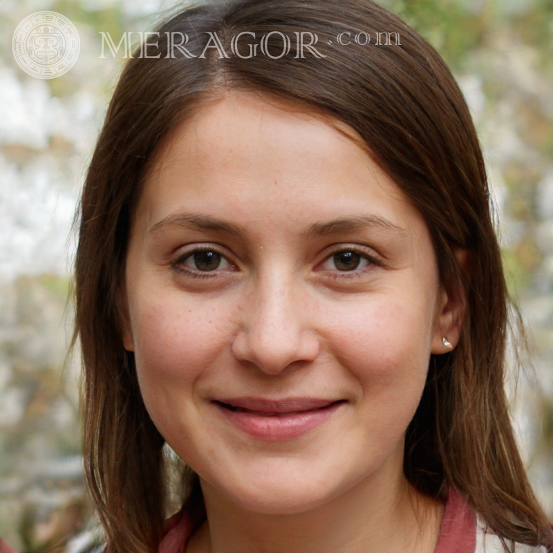 Retrato de una niña de cabello castaño en un avatar Rostros de niñas pequeñas Europeos Rusos Niñas