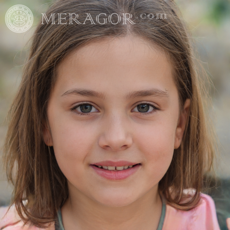 Retrato de una niña en un avatar en buena calidad Rostros de niñas pequeñas Europeos Rusos Niñas