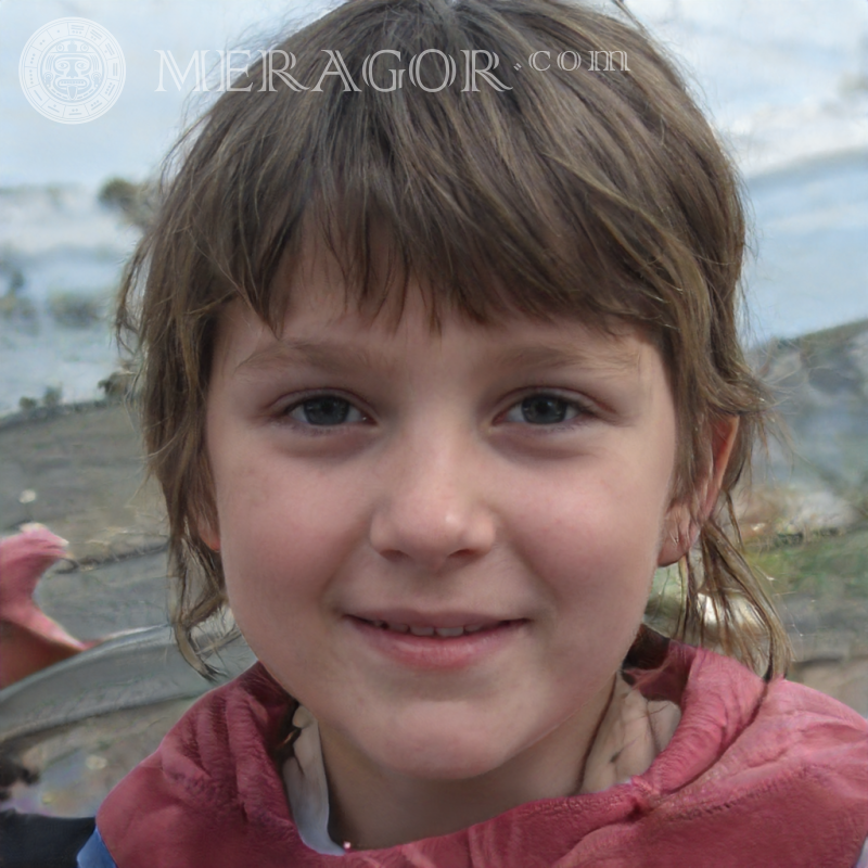 Retrato de una niña en el generador de imágenes de perfil Meragor Rostros de niñas pequeñas Europeos Rusos Niñas