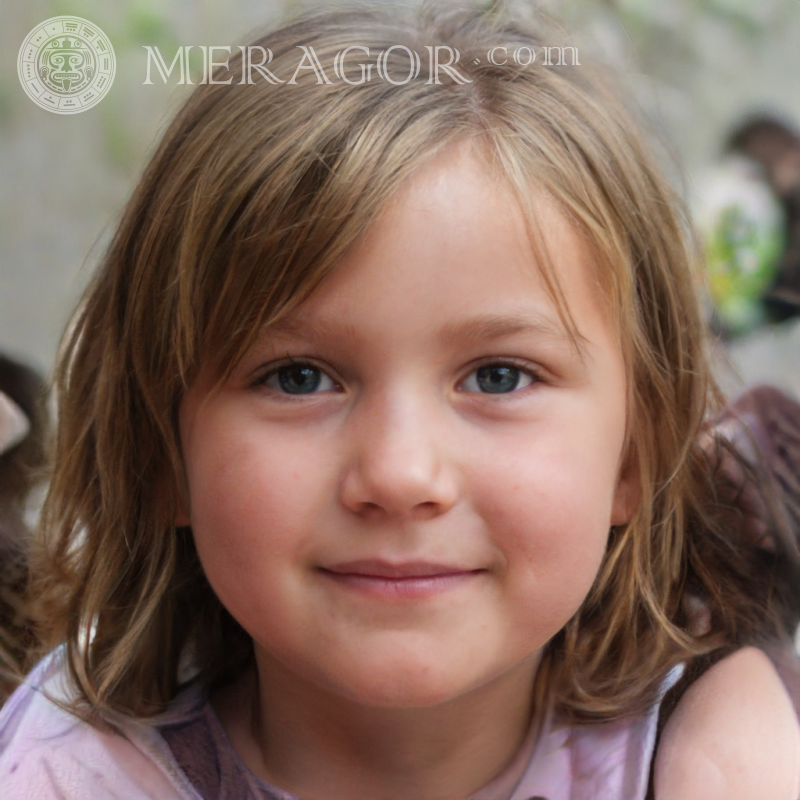 Portrait of a little girl on profile Faces of small girls Europeans Russians Small girls