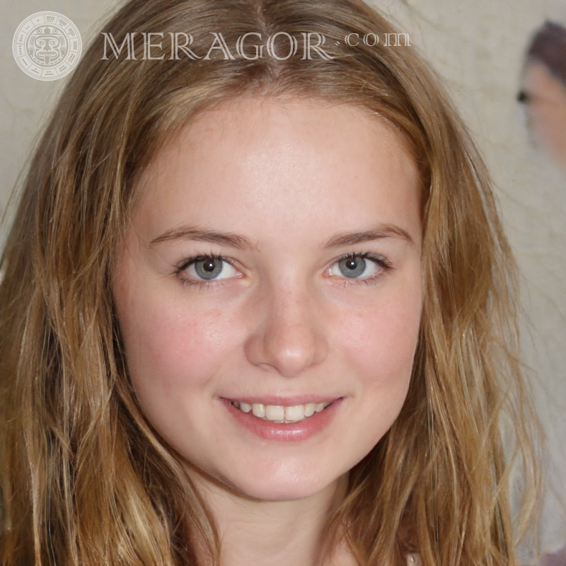 Portrait of a girl on avatar 16 years old Faces of small girls Europeans Russians Small girls