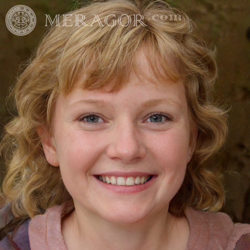 Foto einer jungen Frau Gesichter von kleinen Mädchen Europäer Russen Maedchen