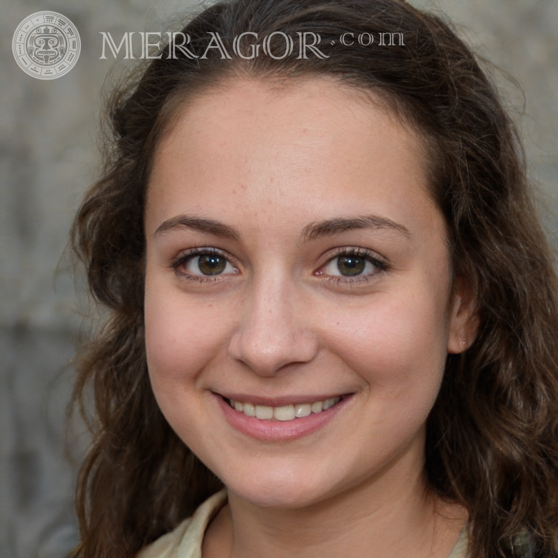 Retrato de uma menina em um avatar do LinkedIn Rostos de meninas Europeus Russos Meninas
