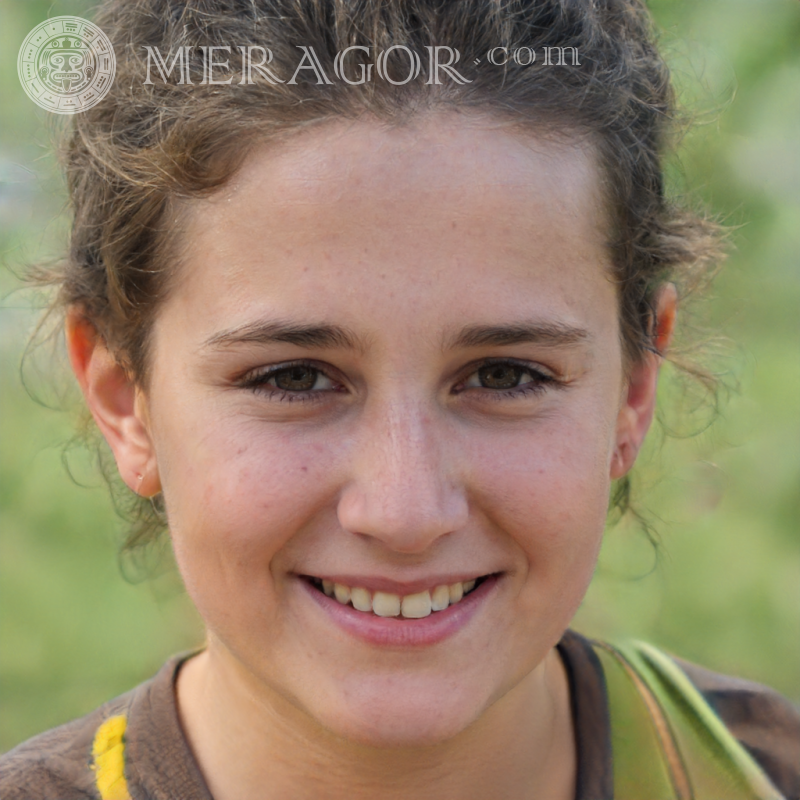 Photo of a girl in nature on the profile picture Faces of small girls Europeans Russians Small girls