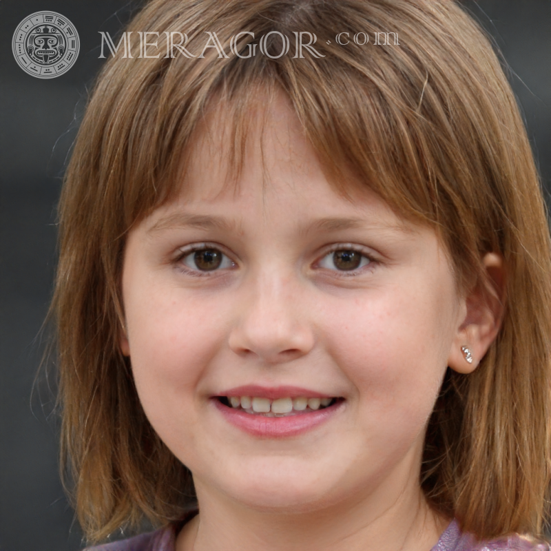 Photo une fille pour un avatar 128 par 128 pixels Visages de petites filles Européens Russes Petites filles