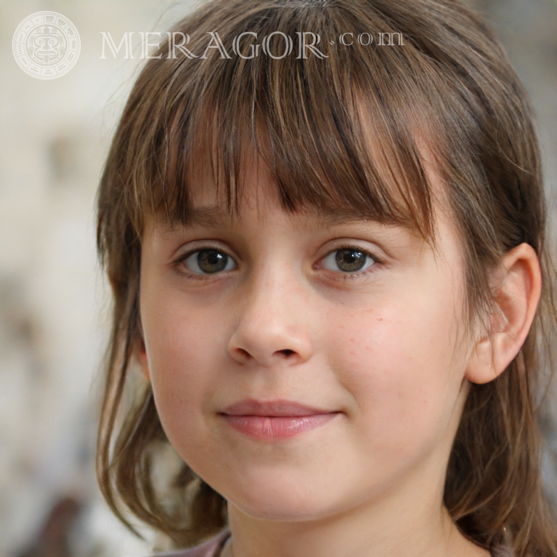 Photo de téléchargement de visage de fille Visages de petites filles Européens Russes Petites filles