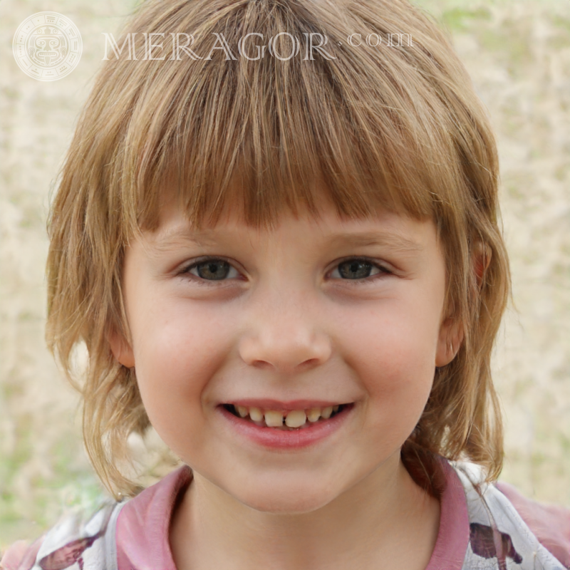 Beautiful photo of small children on the profile picture Faces of small girls Europeans Russians Small girls