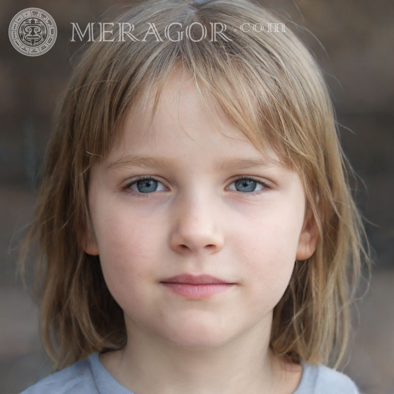 Rostos bonitos de crianças pequenas na foto do perfil Rostos de meninas Europeus Russos Meninas