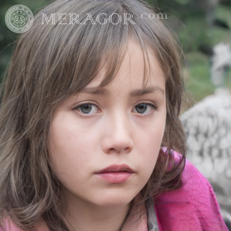 Cara de niña en avatar en línea Rostros de niñas pequeñas Europeos Rusos Niñas