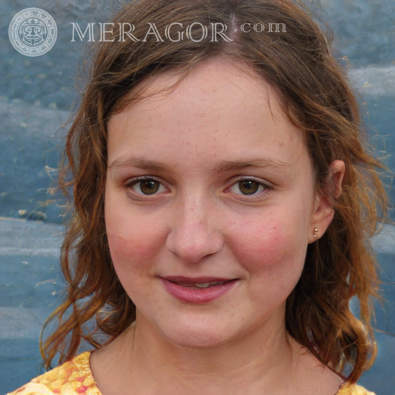 Girl's face on avatar portrait Faces of small girls Europeans Russians Small girls