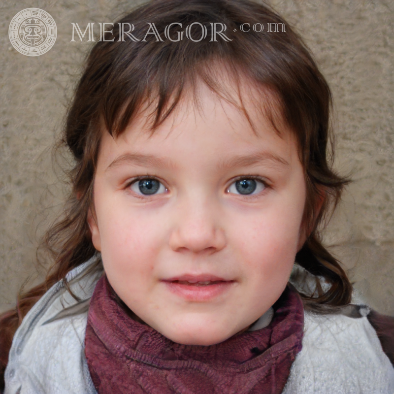 La cara de la niña en el avatar para el chat. Rostros de niñas pequeñas Europeos Rusos Niñas
