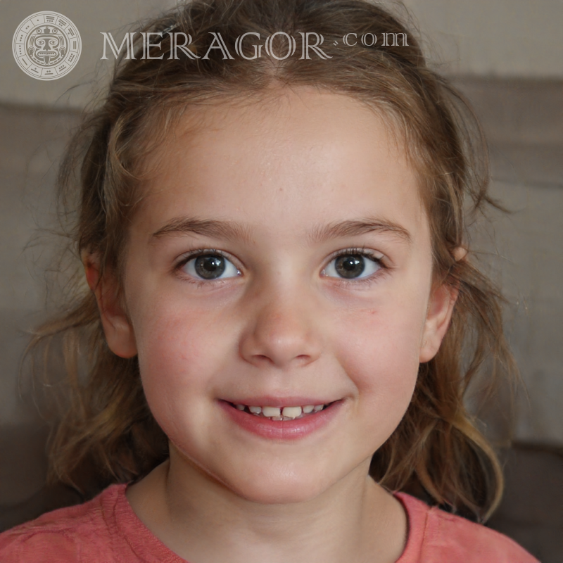 Foto eines Mädchens für einen Avatar auf dem Cover Gesichter von kleinen Mädchen Europäer Russen Maedchen