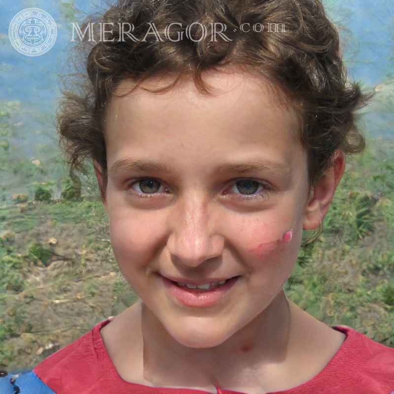 Rosto de menina em um avatar na natureza Rostos de meninas Europeus Russos Meninas