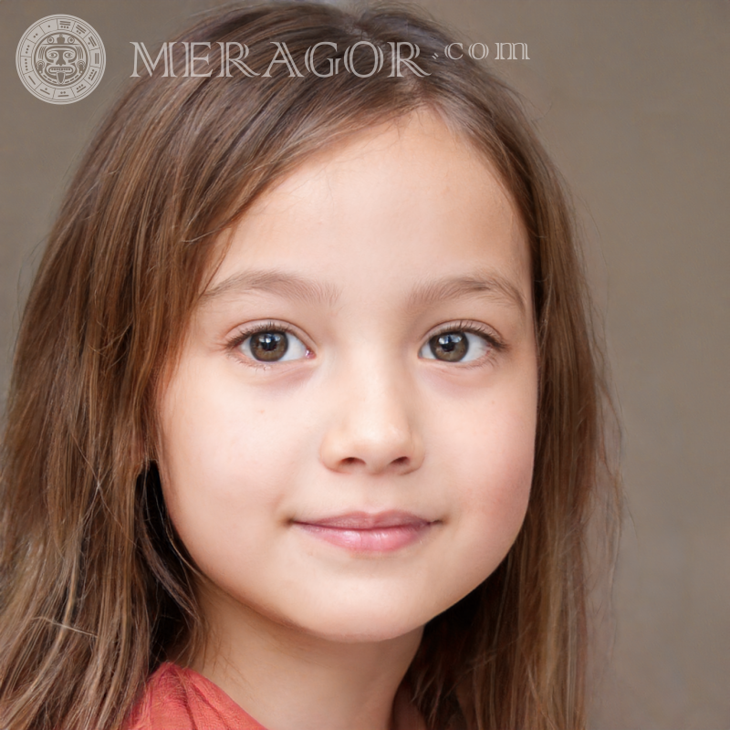 Mädchengesicht auf Avatar 7 Jahre alt Gesichter von kleinen Mädchen Europäer Russen Maedchen