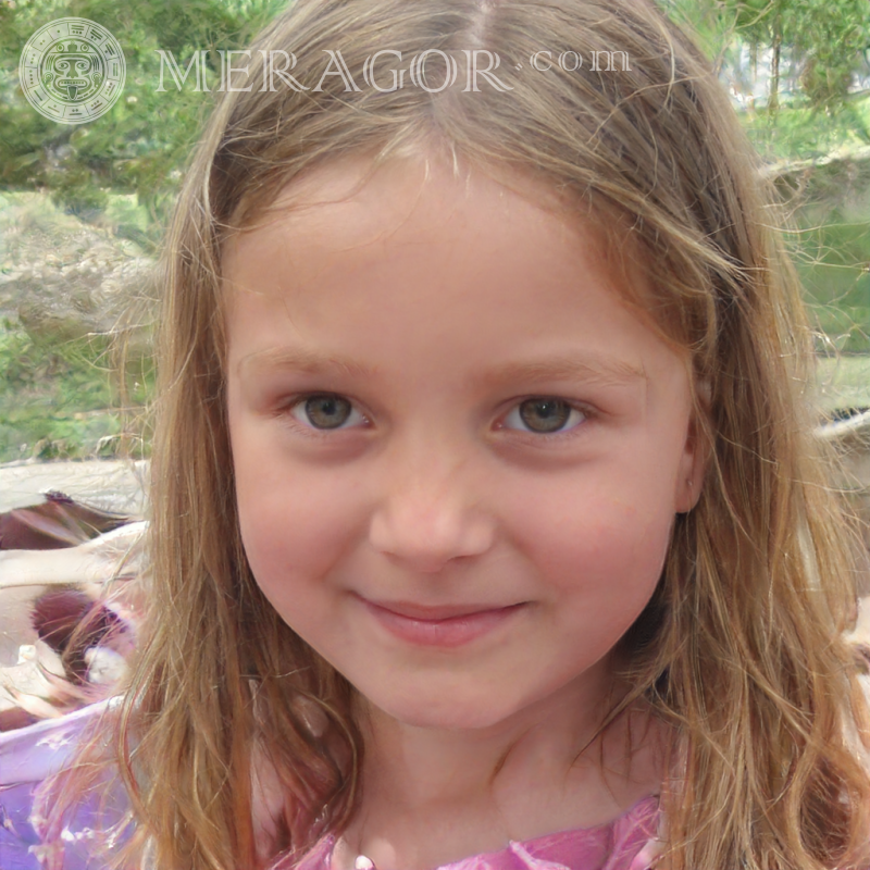 Cara de niña en avatar de 9 años Rostros de niñas pequeñas Europeos Rusos Niñas