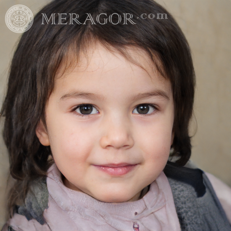 Cara de niña en retrato grande de avatar Rostros de niñas pequeñas Europeos Rusos Niñas