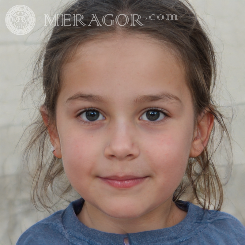 Faces of little girls 6 years old Faces of small girls Europeans Angels Small girls