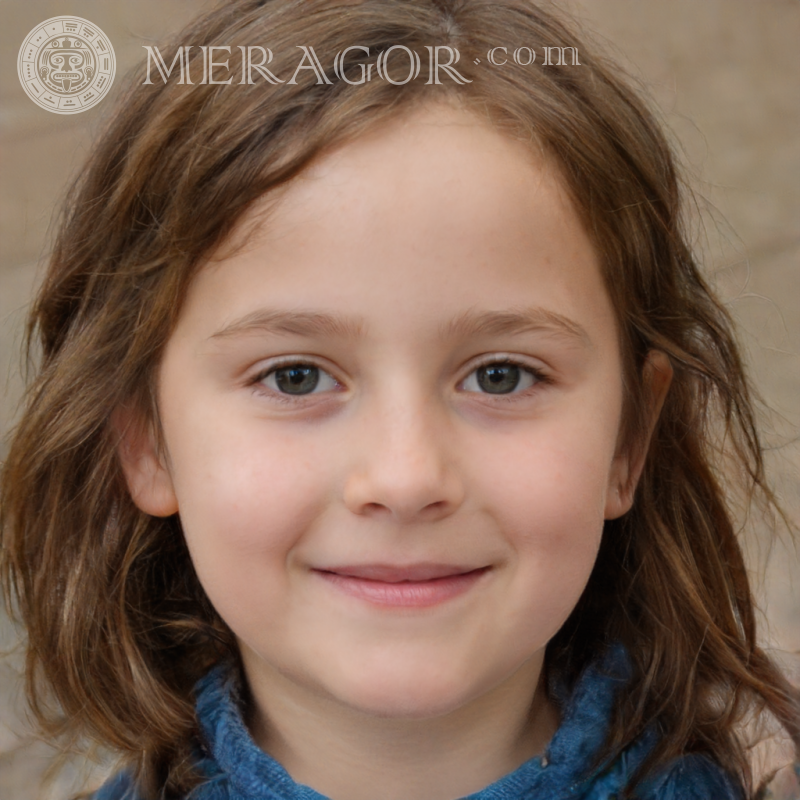 Beautiful portraits of little girls 7 years old Faces of small girls Europeans Angels Small girls