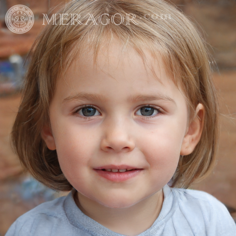 Beautiful portraits of little girls 3 years old Faces of small girls Europeans Angels Small girls