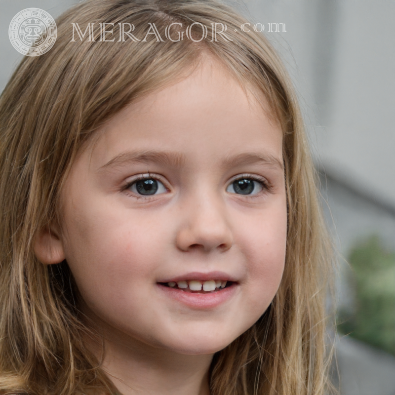 Portraits of little girls 4 years old Faces of small girls Europeans Angels Small girls